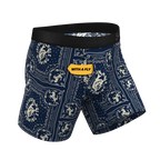 The Wrangle 'Em | Blue Bandana Shinesty x Diamond Cross Ranch Ball Hammock® Pouch Underwear With Fly - Shinesty