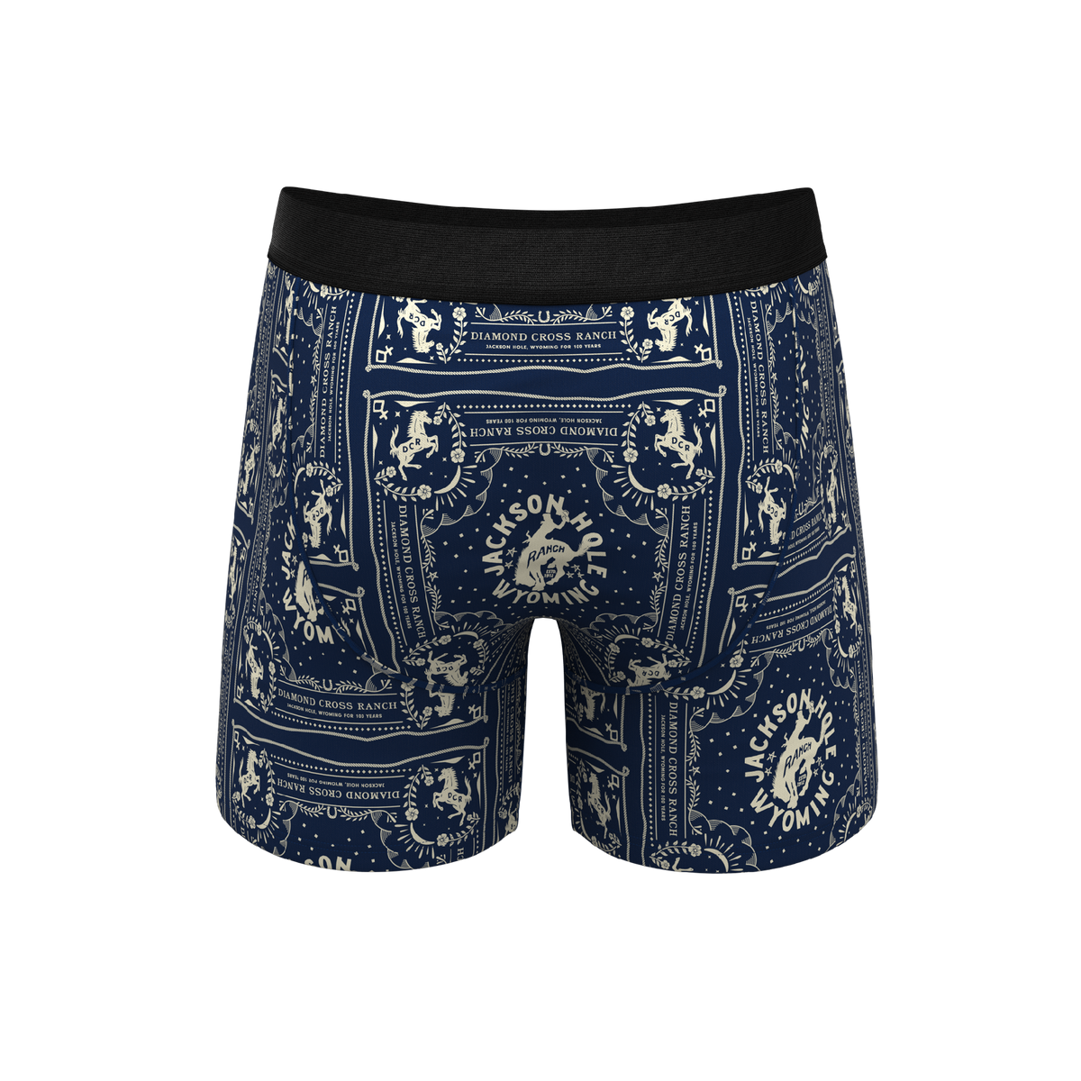 The Wrangle 'Em | Blue Bandana Shinesty x Diamond Cross Ranch Ball Hammock® Pouch Underwear With Fly - Shinesty