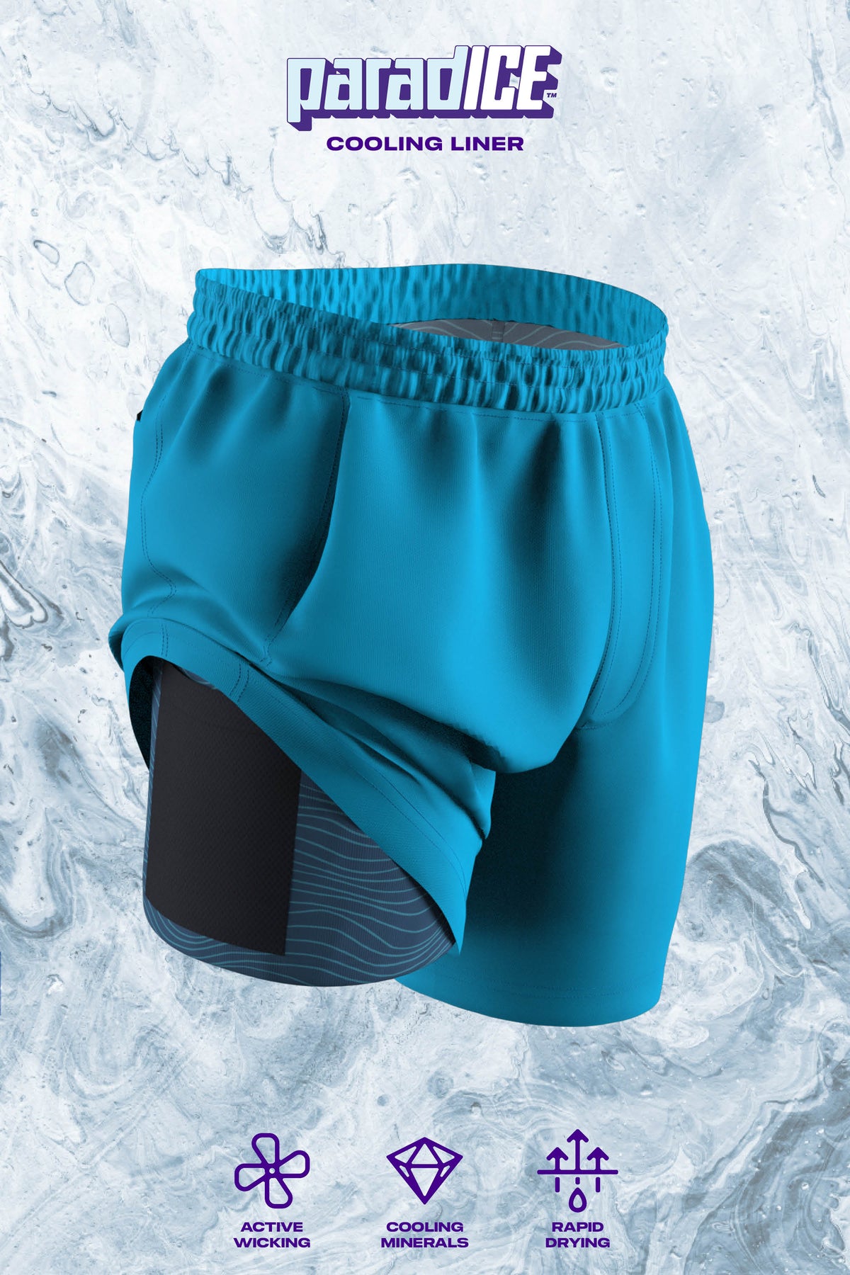 The Pick-up Game | Tonal Blue Ball Hammock® 9 Inch Athletic Shorts - Shinesty