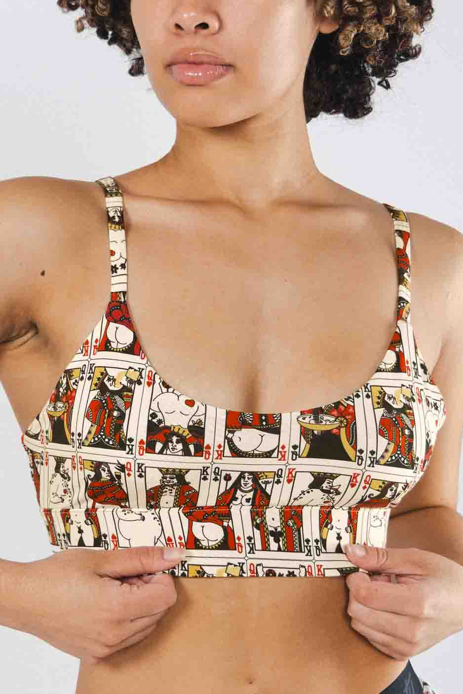 The Bottomless Blackjack | Vintage Playing Cards Boob Hammock™ Scoop Bralette - Shinesty
