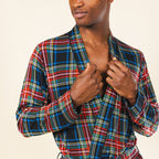 The Cappuccino | Holiday Tartan Plaid Long Modal Robe - Shinesty