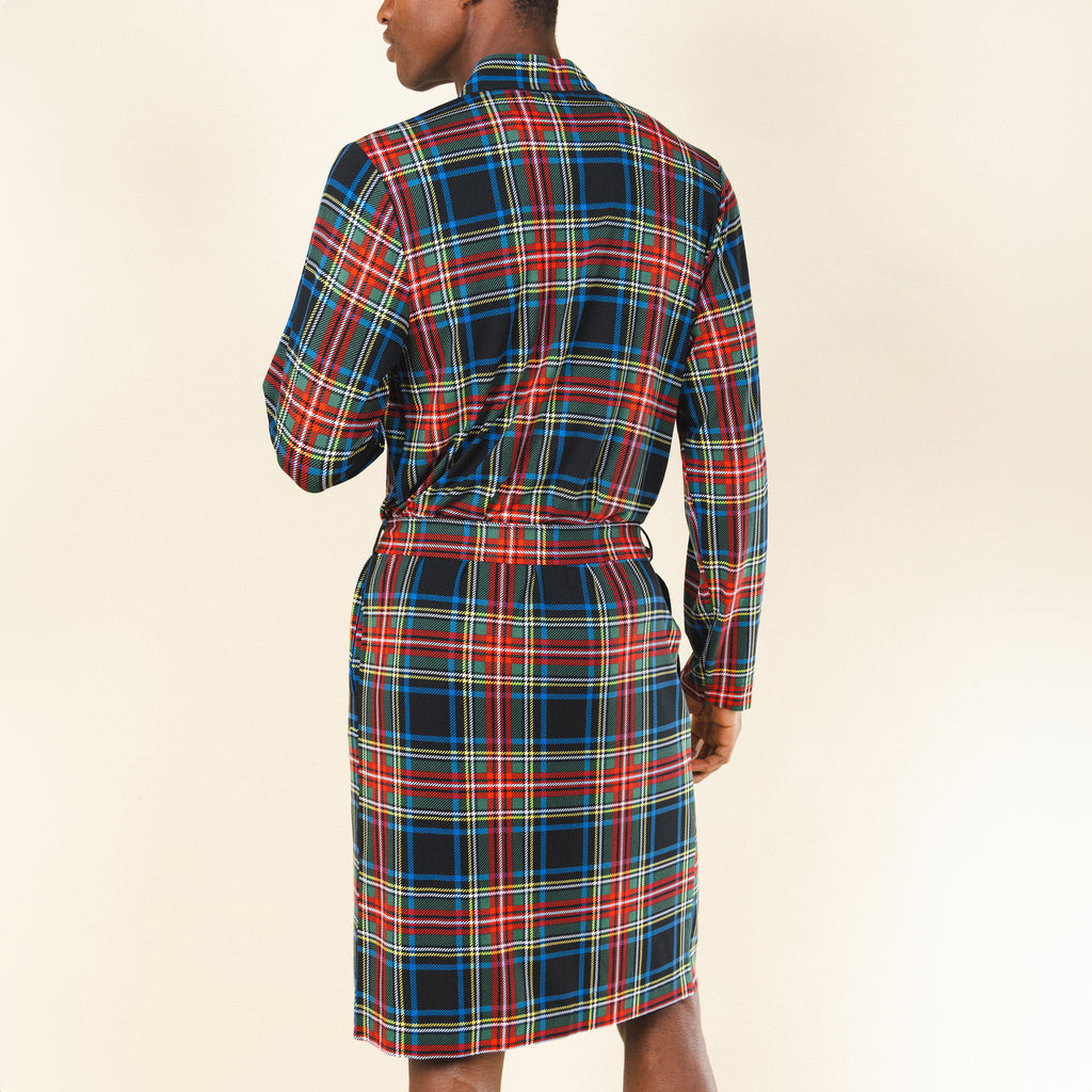 The Cappuccino | Holiday Tartan Plaid Long Modal Robe - Shinesty