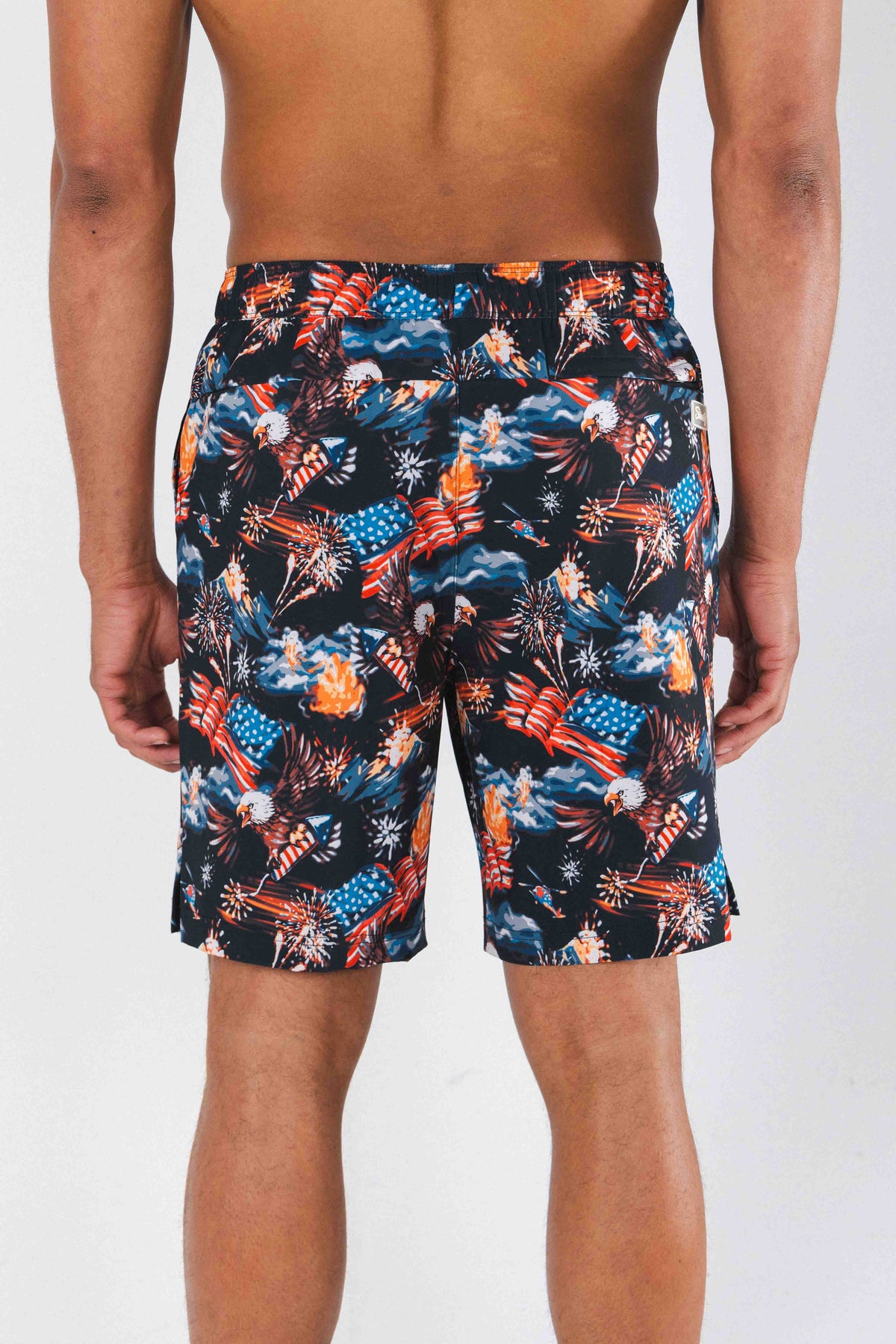 The Declaration | Americana Eagles Ball Hammock® Pouch 8" Swim Trunks - Shinesty
