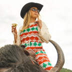 The Red Ryder | Fair Isle Knit Print Women's Pajamaralls® - Shinesty