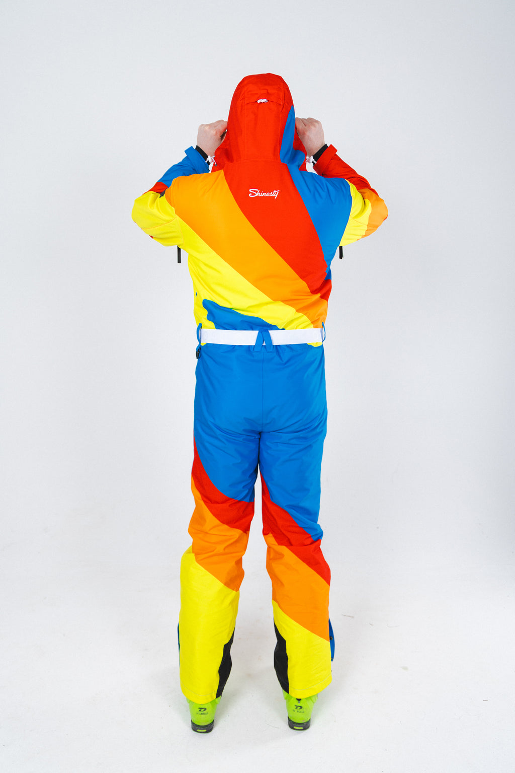 The Groovy Gondola | Orange Retro Swirl One Piece Ski Suit - Shinesty