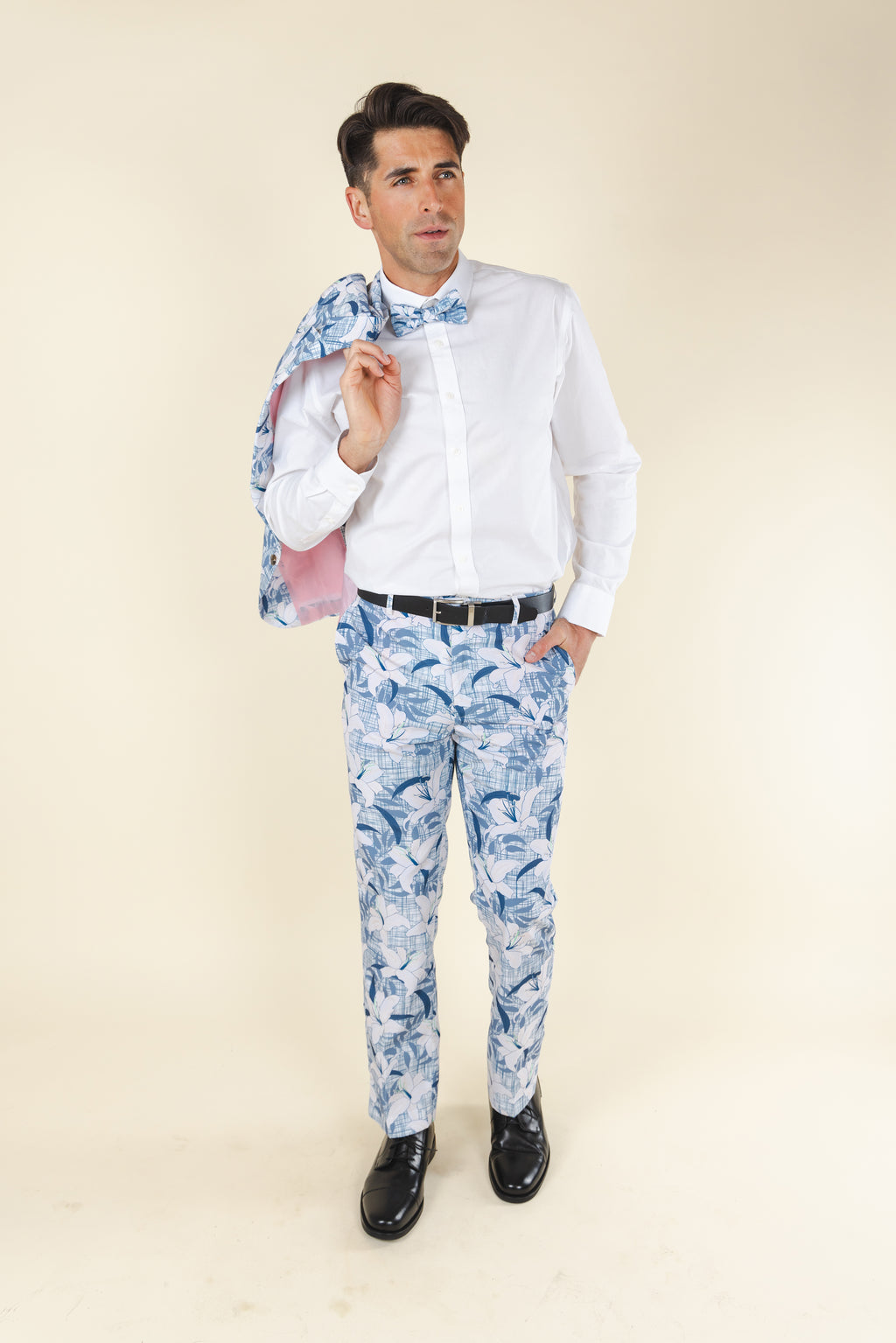 The Gilded Lily | Crosshatch Lilies Suit Pants - Shinesty