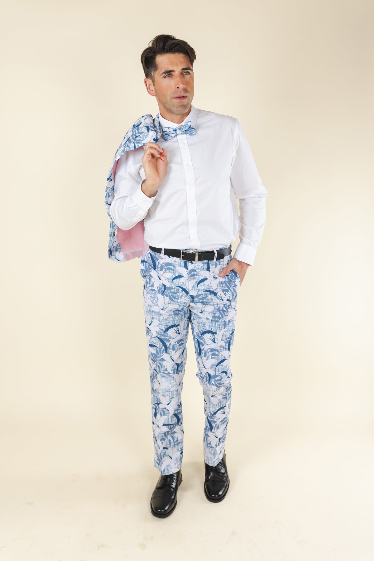 The Gilded Lily | Crosshatch Lilies Suit Pants - Shinesty