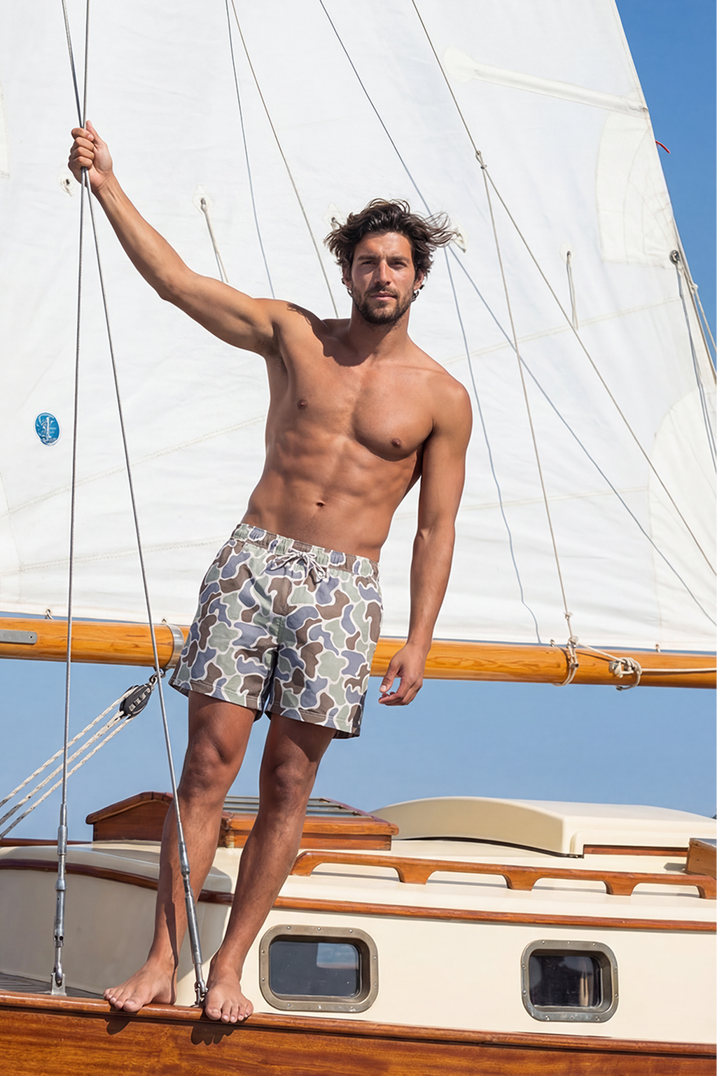 The Blender | Grey Duck Camo Ball Hammock® Pouch 5" Swim Trunks - Shinesty