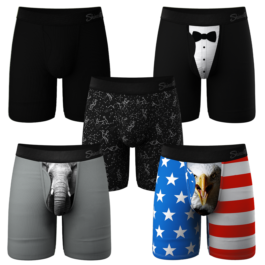 The Ultra Cores Mix | Long Leg Ball Hammock® Pouch Underwear With Fly 5 Pack - Shinesty