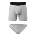 The Intramural Champ | Grey Bikini and Ball Hammock® Boxer With Fly Matching Couples Underwear Pack - Shinesty