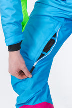 The Park Rat | Men's Neon Spray Design Retro One Piece Ski Suit - Shinesty