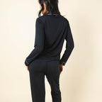 The Threat Level Midnight | Black SleepDeep™ Women’s Long Sleeve Pajama Set - Shinesty