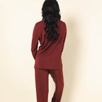 The Sommelier | Burgundy SleepDeep™ Women’s Long Sleeve Pajama Set - Shinesty