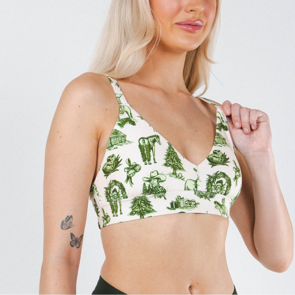 The Western Wonderland | Western Toile Boob Hammock™ Plunge Bralette - Shinesty