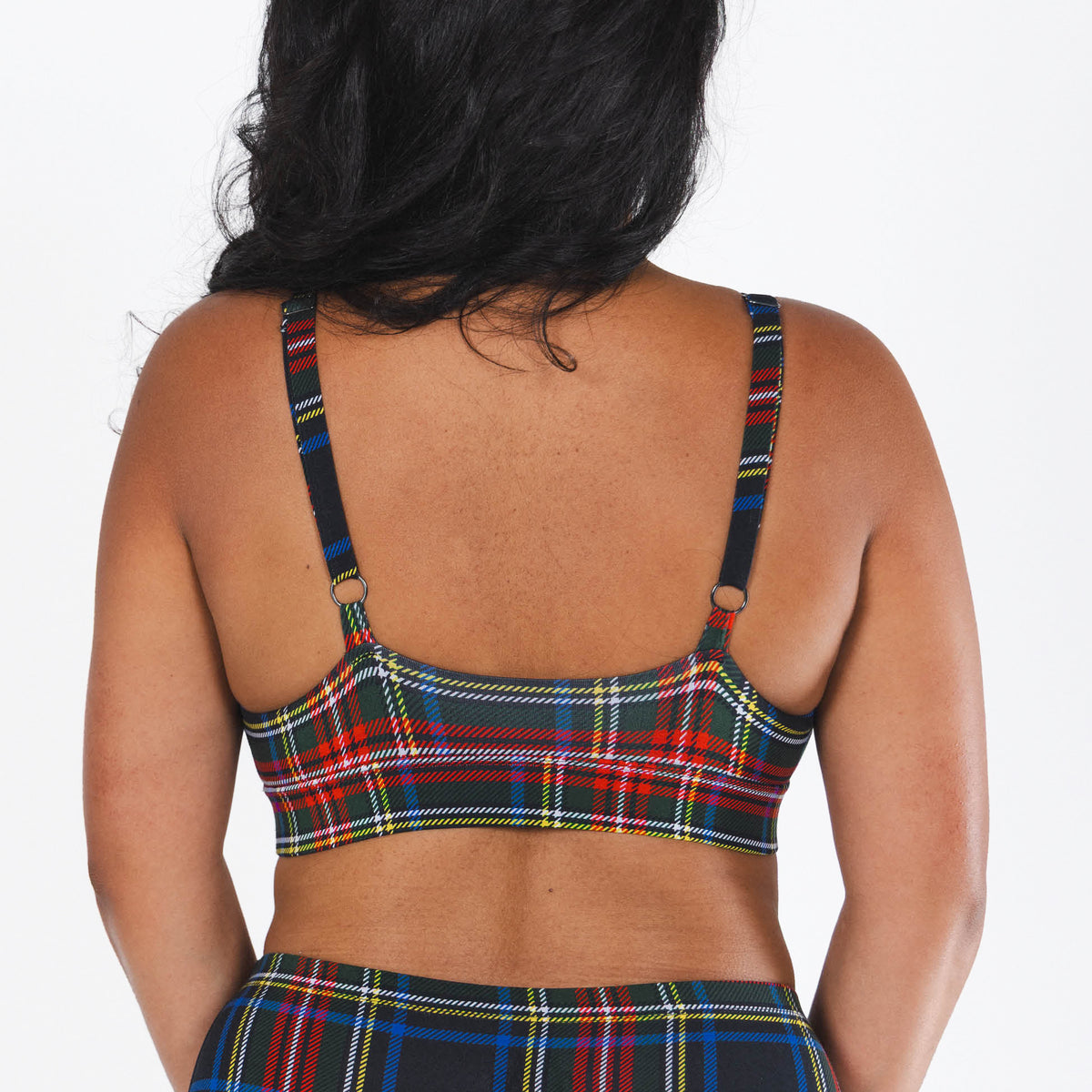 The Cappuccino | Holiday Tartan Plaid Boob Hammock™ Plunge Bralette - Shinesty