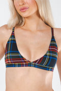 The Cappuccino | Holiday Tartan Plaid Boob Hammock™ Triangle Bralette - Shinesty