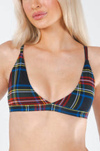 The Cappuccino | Holiday Tartan Plaid Boob Hammock™ Triangle Bralette - Shinesty