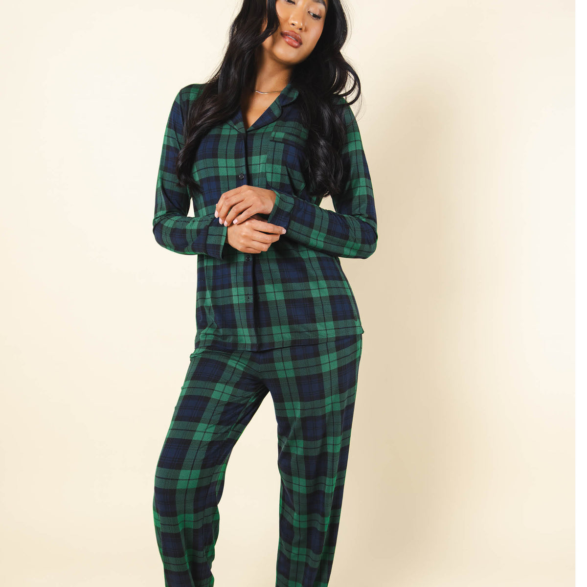 The Black Watch | Tartan Plaid SleepDeep™ Women’s Long Sleeve Pajama Set - Shinesty