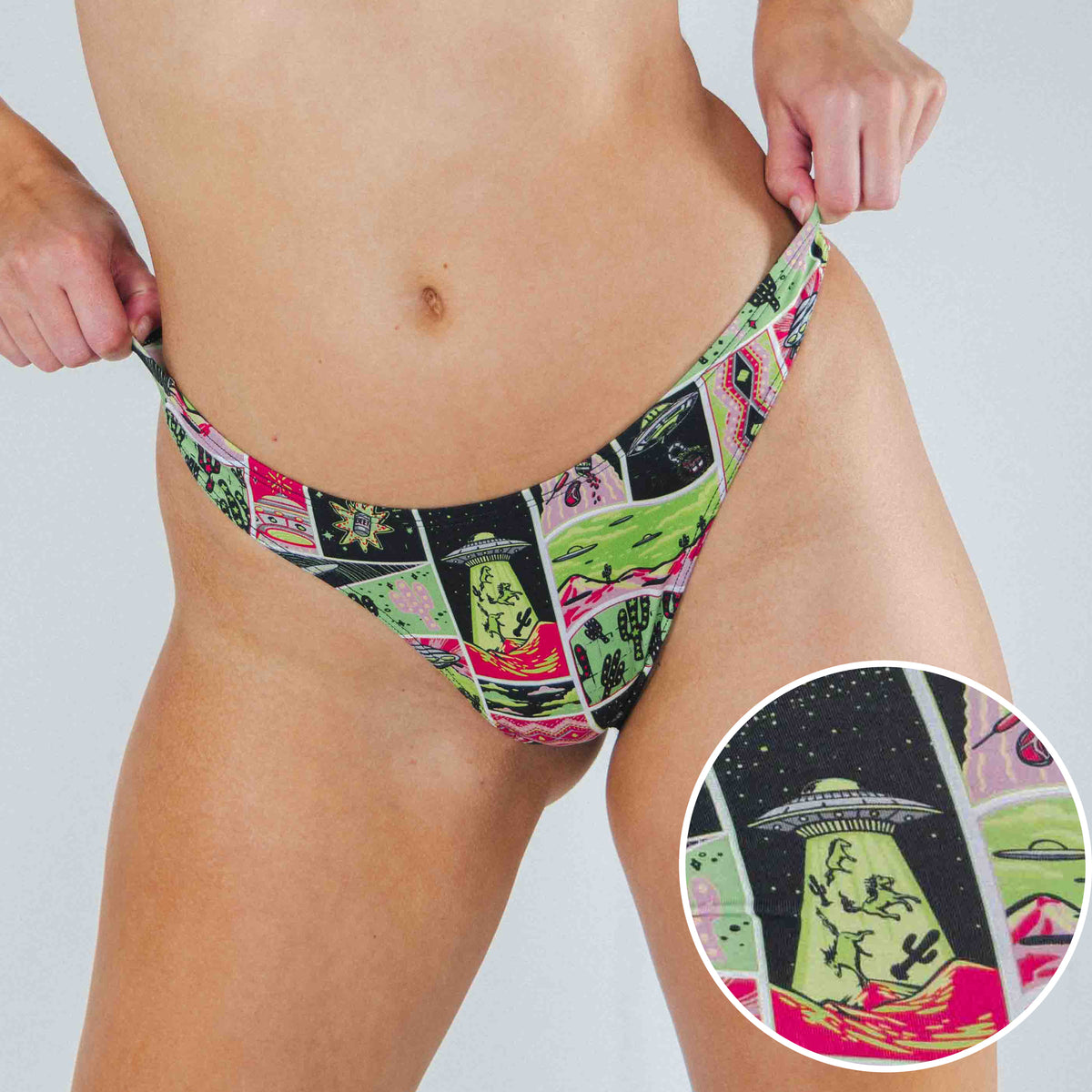 The Area 51 | Retro-Futuristic Alien MicroModal Thong - Shinesty