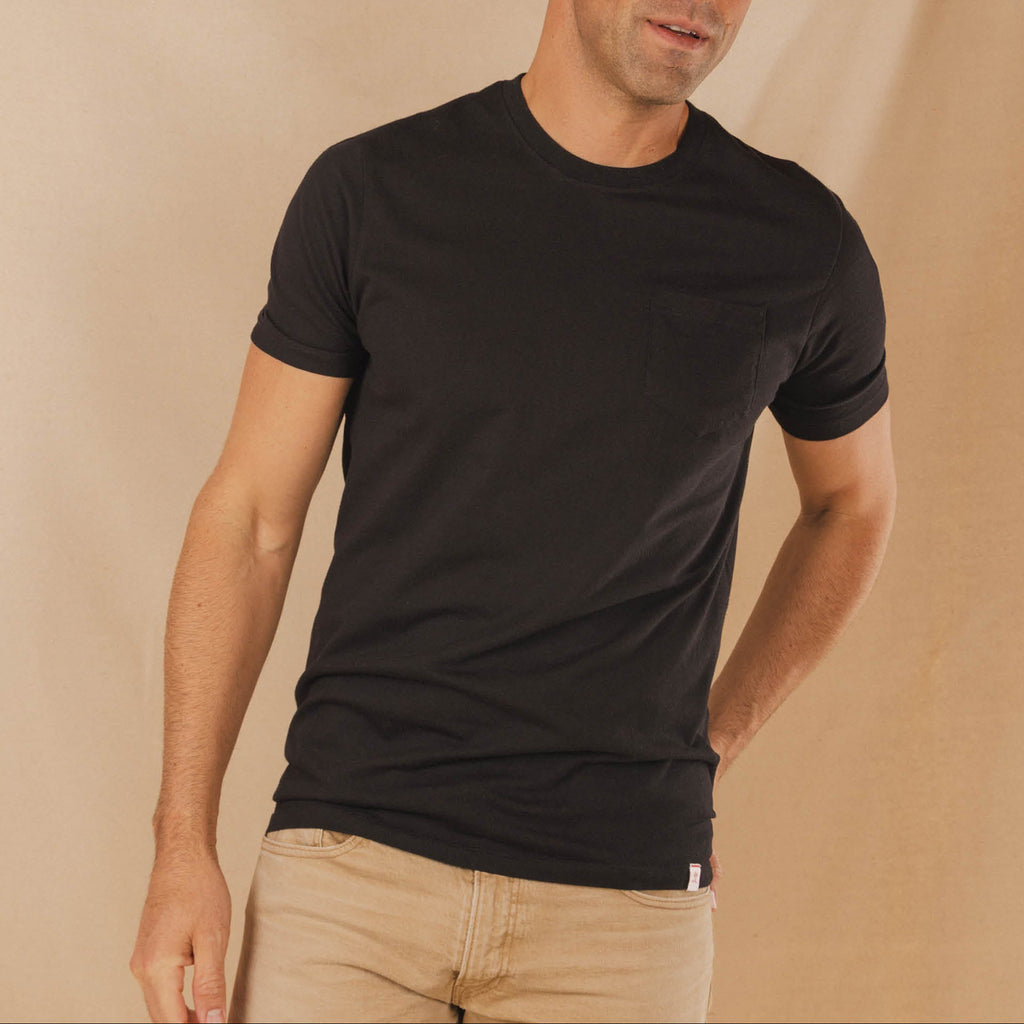 The Threat Level Midnight | Black Everyman™ Pocket T Shirt - Shinesty