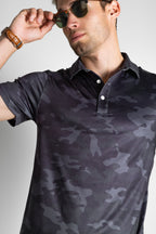 The Darkside | Black and Grey Camo Men’s Polo - Shinesty