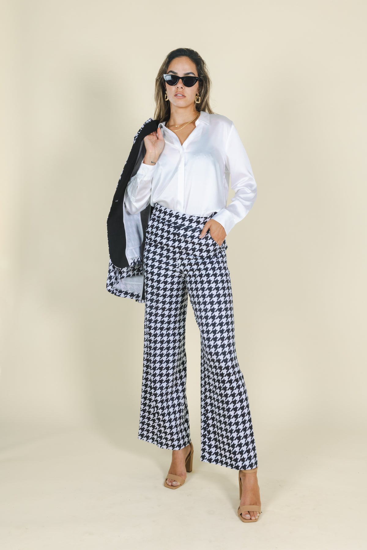 The Sophistication | Houndstooth Women's Suit Pants - Shinesty