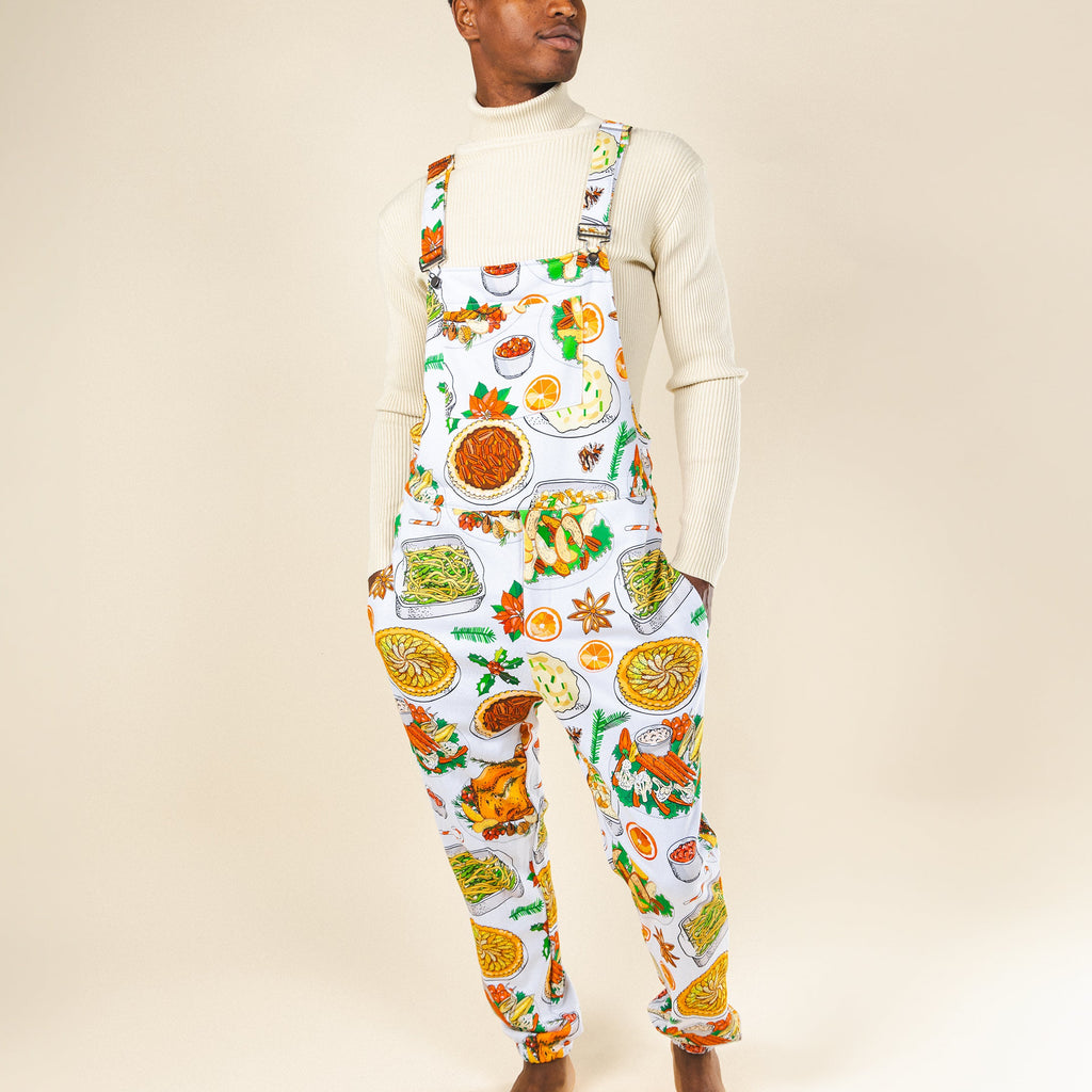 The Spread | White Thanksgiving Pajamaralls® - Shinesty