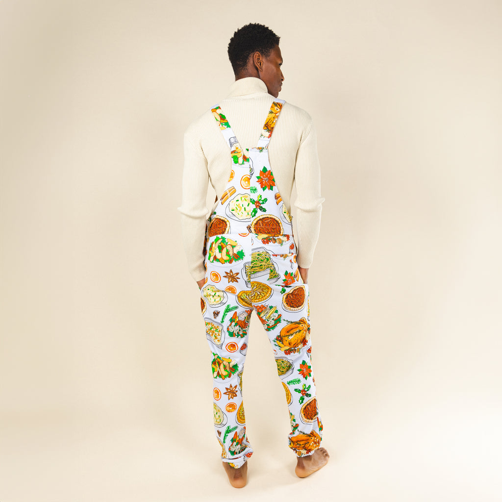 The Spread | White Thanksgiving Pajamaralls® - Shinesty