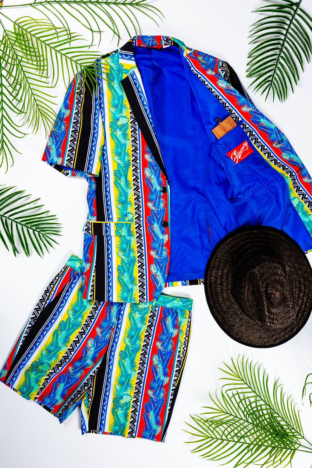 The Frondzie | Cuban Stripes Suit Shorts - Shinesty