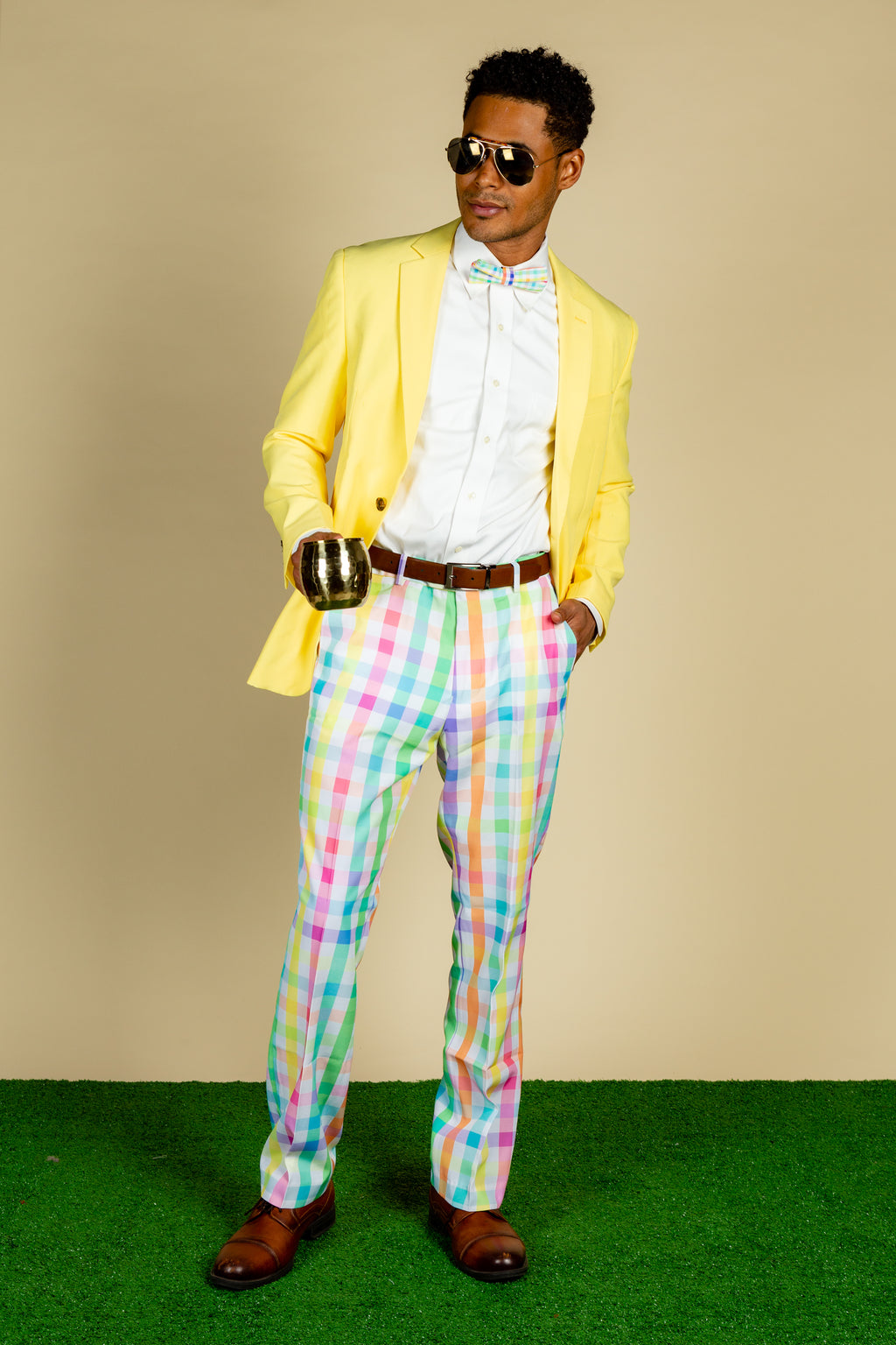 The Savannah Swinger | Pastel Plaid Pants - Shinesty