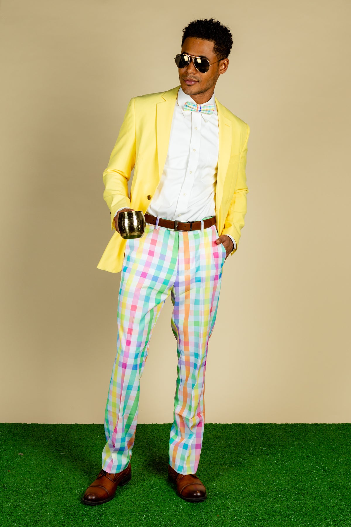The Savannah Swinger | Pastel Plaid Pants - Shinesty