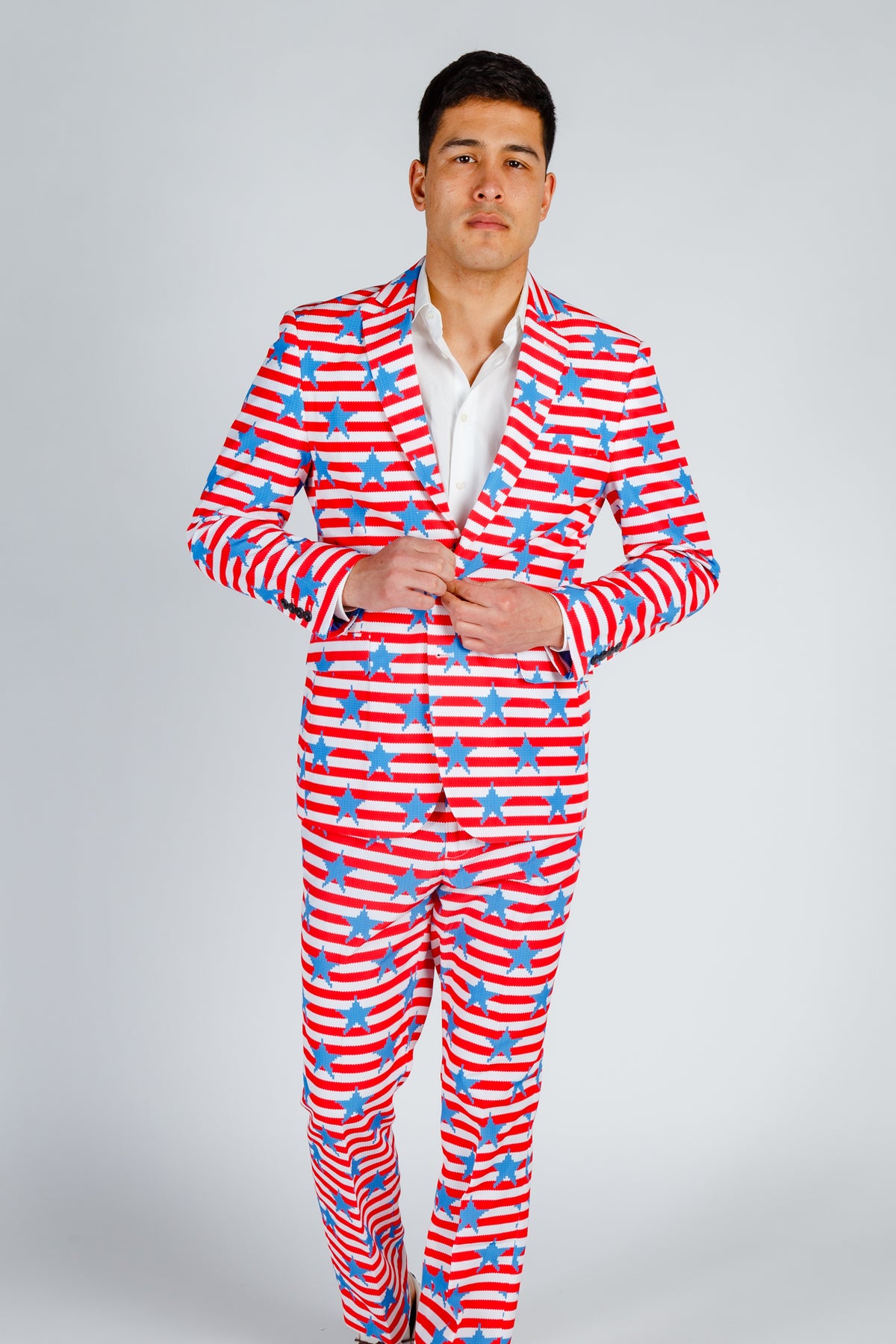 The Nautical Lad | USA Big Knit Printed Party Blazer - Shinesty