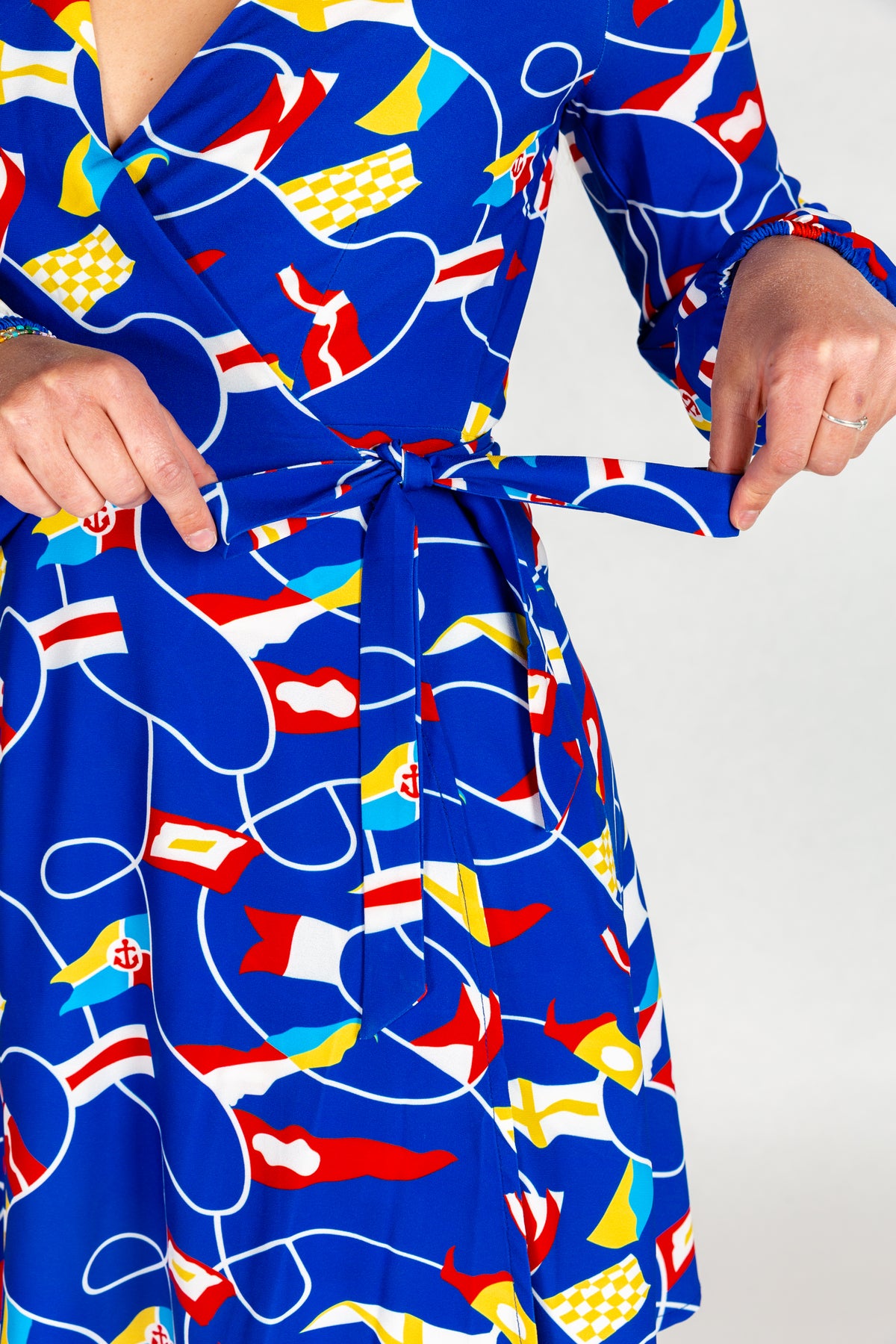The Nauti Buoy | Nautical Wrap Dress - Shinesty