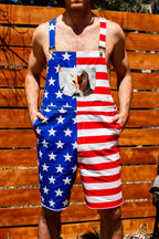 The Screamin' Eagles | American Flag Short Overalls - Shinesty