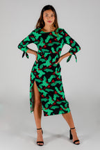 The Deck Yourselves | Holly Pattern Midi Formal Christmas Dress - Shinesty
