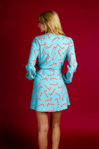 The Peppermint Pimp Canes | Candy Cane Print Christmas Wrap Dress - Shinesty