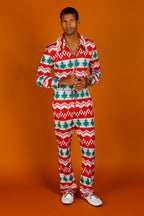 The Red Ryder | Men's Knit Print Christmas Flight Suit - Shinesty