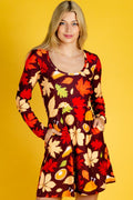 The Rake Me Ups | Fall Leaves Thanksgiving Skater Dress - Shinesty