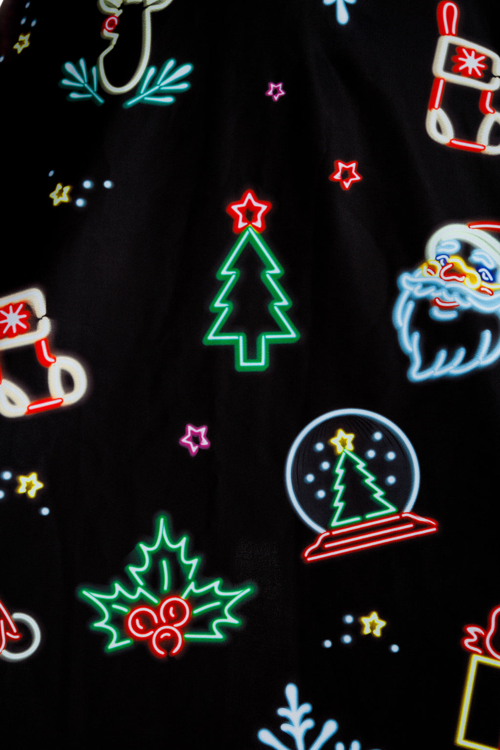 The Naughty Neon Noel | Neon Lights Christmas Skater Dress - Shinesty