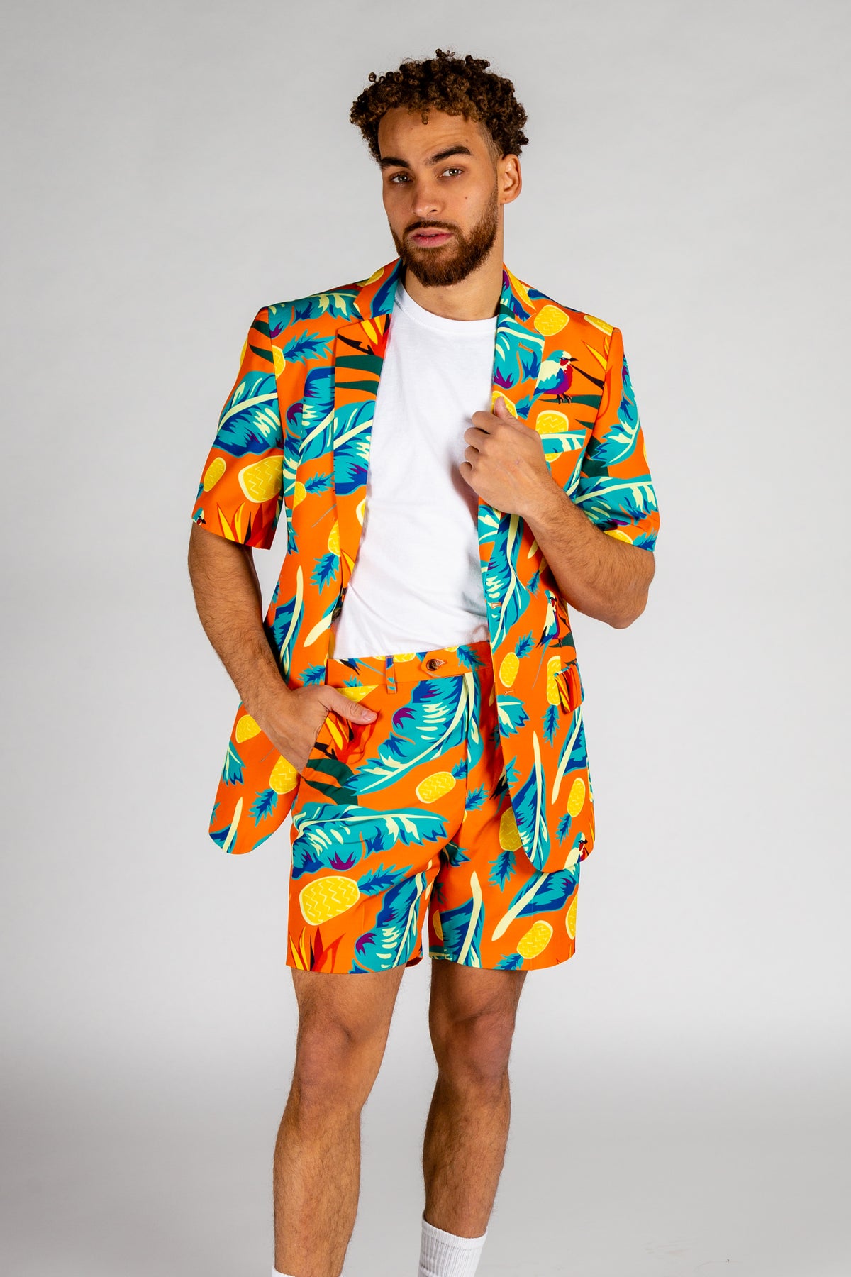 The Cruise Ship Casanova | Tropical Short Sleeve Blazer - Shinesty