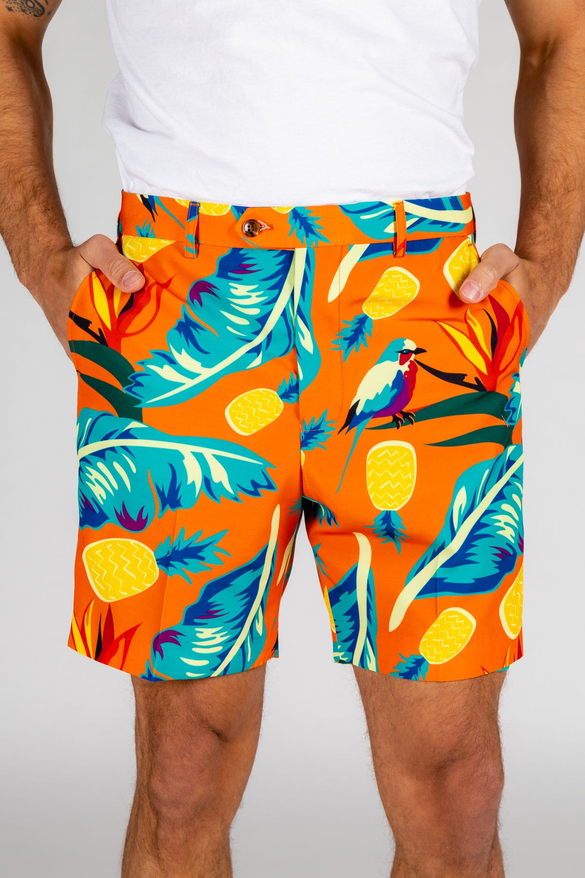 The Cruise Ship Casanova | Tropical Short Sleeve Blazer - Shinesty