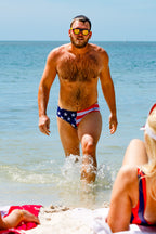 The Unsurpassed Summer Ass | American Flag Swim Brief - Shinesty