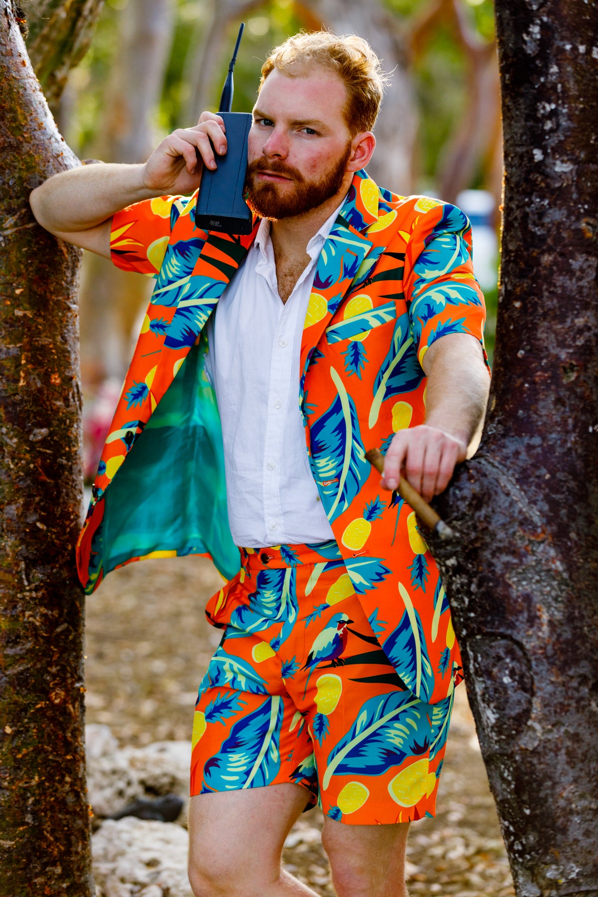 The Cruise Ship Casanova | Tropical Short Sleeve Blazer - Shinesty