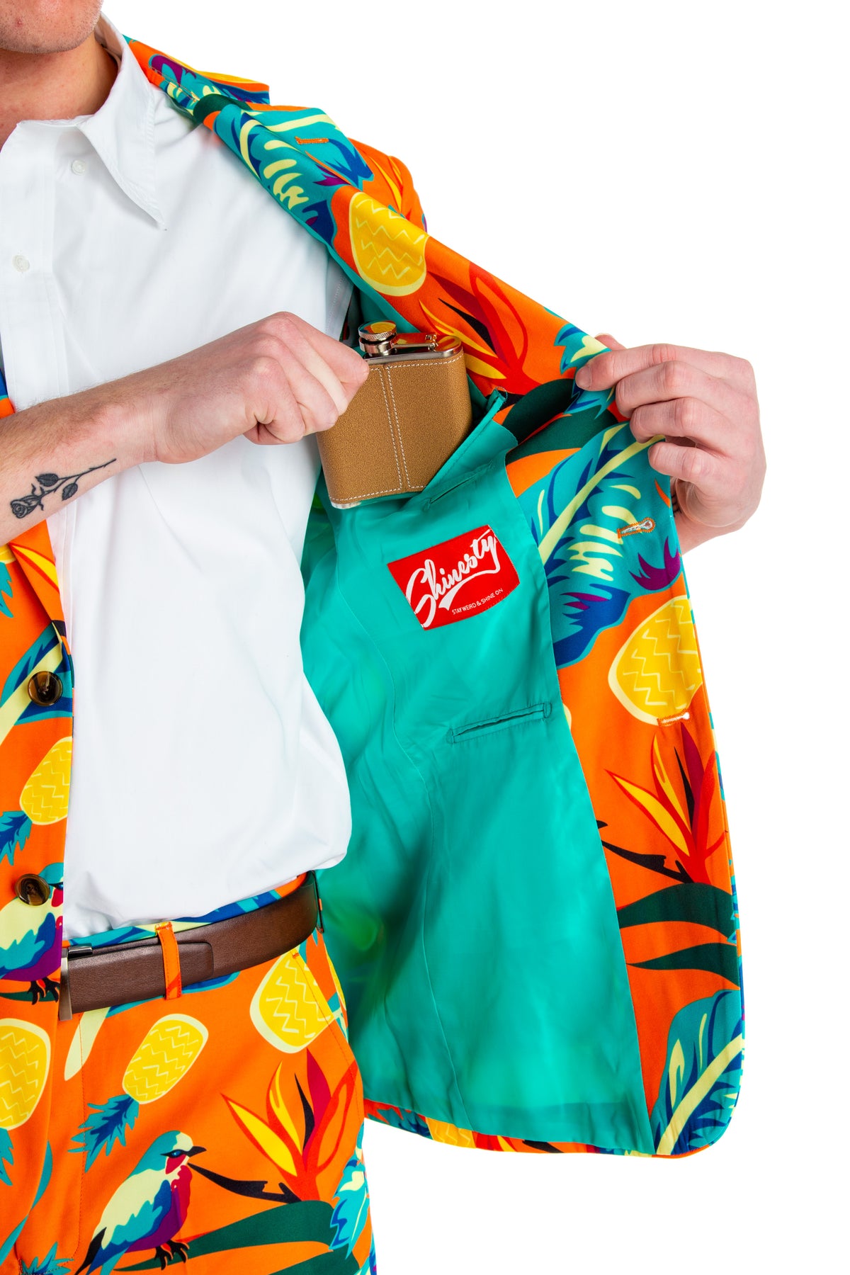 The Cruise Ship Casanova | Tropical Short Sleeve Blazer - Shinesty
