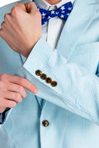 The Baby Azul | Blue USA Seersucker Suit - Shinesty