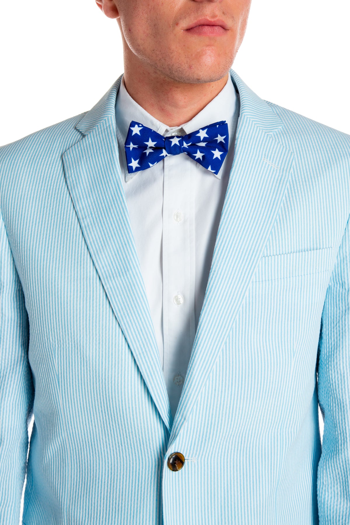 The Baby Azul | Blue USA Seersucker Suit - Shinesty