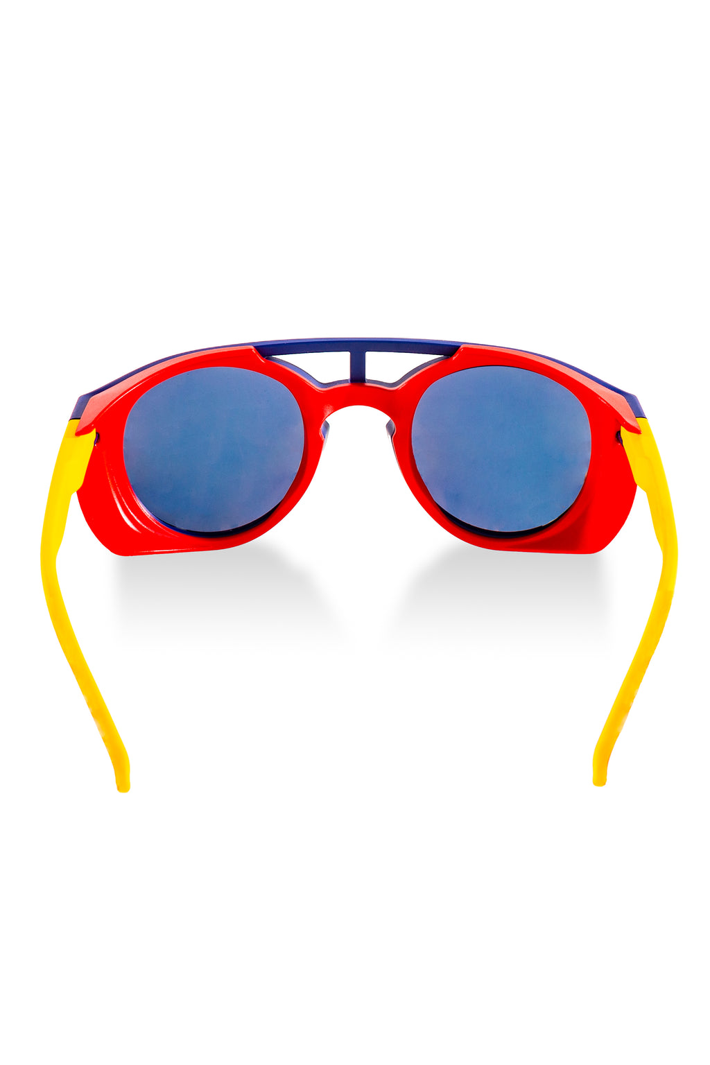 The Sun Cafe | Navy And Yellow Glacier Sunglasses - Shinesty