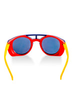 The Sun Cafe | Navy And Yellow Glacier Sunglasses - Shinesty