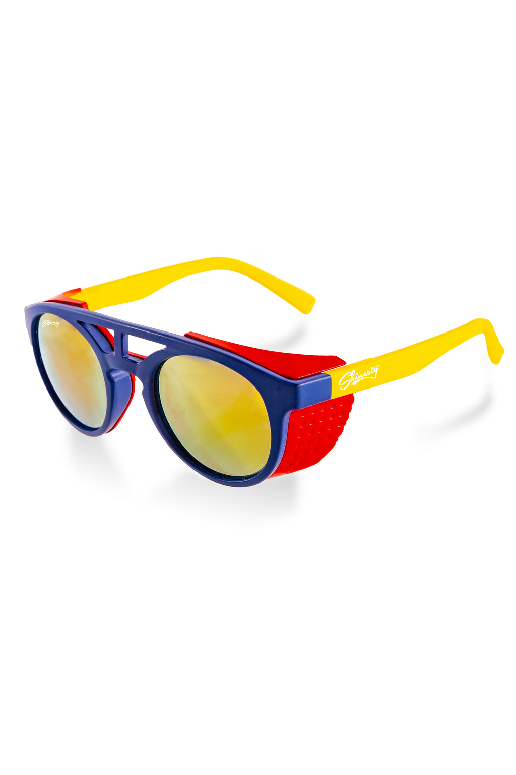 The Sun Cafe | Navy And Yellow Glacier Sunglasses - Shinesty