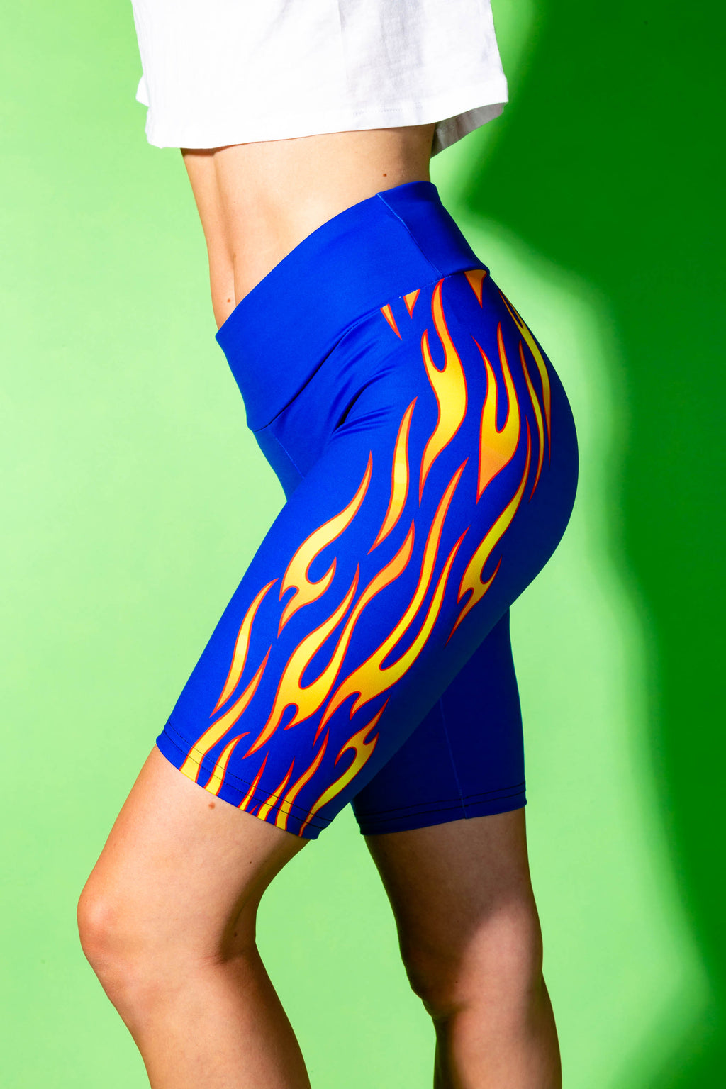 The Flava Town Buffet | Flames Bike Shorts - Shinesty